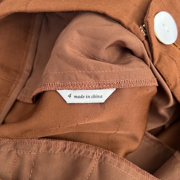 Kate Spade Collection High Rise Wide Leg Pants Crepe Brown US 4 / 38" Inseam - Picture 3 of 10